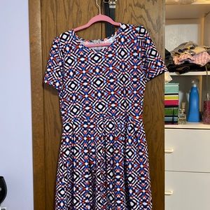 Beautiful red/blue patterned Amelia